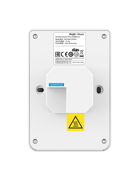 Reyee RG-RAP1200 (P) Reyee - Wi-Fi 5 Wi-Fi Wall AP - Frequência 2.4 e 5 GHz - Transmissão de velocidade até 1267 Mbps