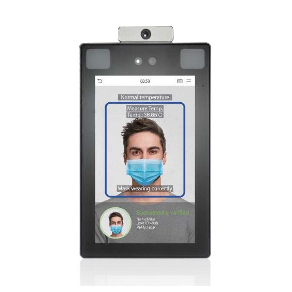 Terminal multibiométrico Zkteco Zk-123 Profacex TD Zkteco com reconhecimento facial, palma com detecção de febre para