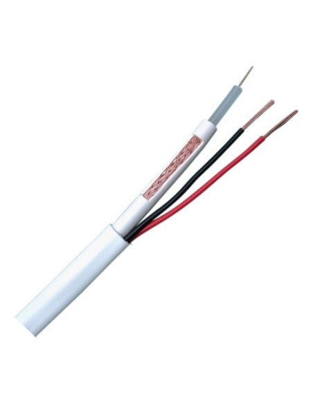 Acheter OEM Câble combiné RG59P-100B - RG59 + alimentation - Rouleau de 100 mètres - Gaine blanche - Diamètre extérieur 9
