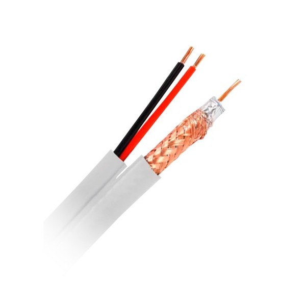 Kaufen SAFIRE RG59P-100B-SIAM Kombikabel – RG59 + Stromversorgung – 100-Meter-Rolle – Weißer Mantel – Außendurchmesser ex