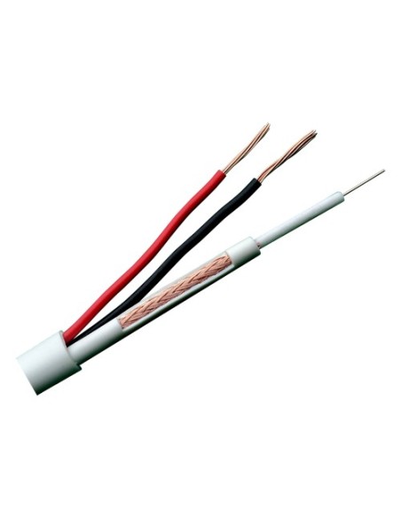 OEM RG5UP-100 Cable Combinado - Micro RG59 + Power - Rolo de 100 metros - Branco coberto - Diâmetro externo 6.8