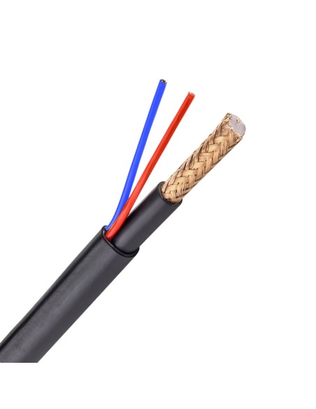 Kaufen OEM RG59UP-300-LSZH Kombikabel – Micro RG59 + Stromversorgung – 300‑Meter‑Rolle – Schwarzer Mantel – Durchmesser