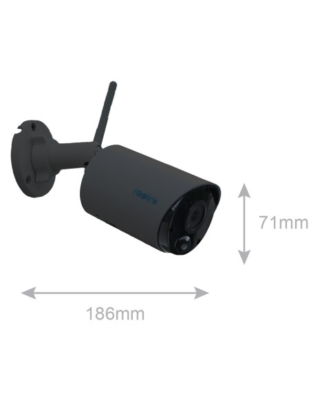 Reolink RL-Argus-B320-B Reolink Câmara Wi-Fi uma bateria - 3MP (2304 x 1296) - IR 10 m / sirene - Detecção / Veículos PIR humano