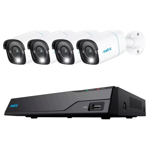Reolink RL-NVS8-5MB4 Reolink Kit NVR PoE + 4 Câmeras 5MP Poe 2TB - 5MP (2880x1616) - Detecção / veículos humanos / para animais 