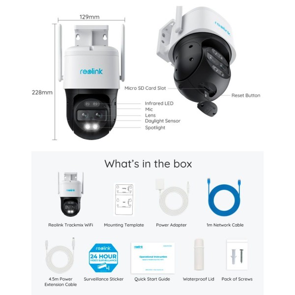 Acheter REOLINK RL-TRACKMIX-B770 Caméra Reolink à double objectif sur batterie – 8 MP (3840 x 2160) / Wi‑Fi double bande – IR 30