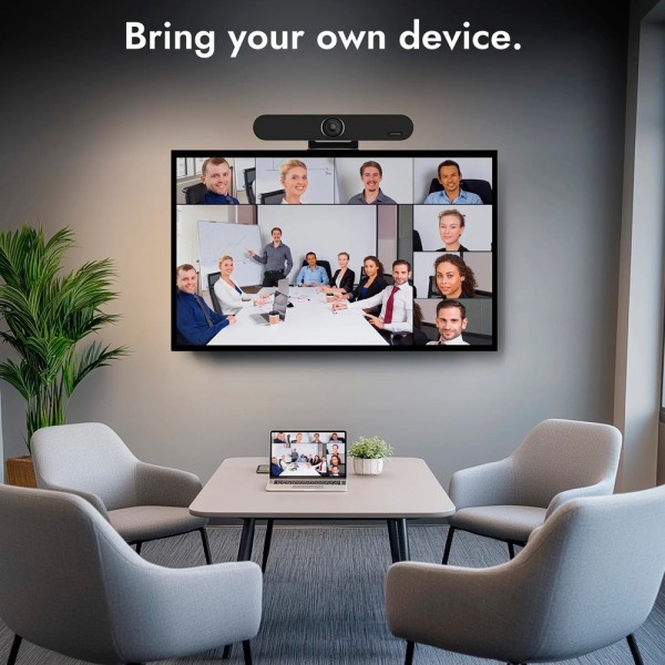 Barra de videoconferência ROCWARE ROC-RB10 All In One - 4K Resolução - Visualizando Ângulo 120 ° - Microfones e alto-falantes in