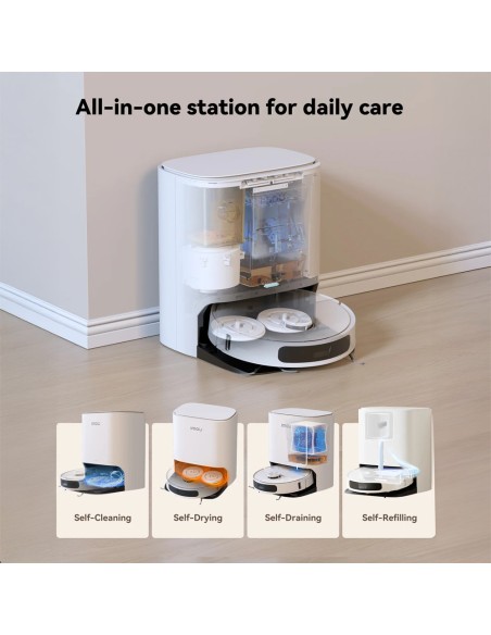 Comprar IMOU RV-L31-C-11-IMOU Imou Robot Aspirador RV3 - 8500Pa / 6400 mAh - Barrido, Aspirado y Mopeado - Autolimpiado - Estaci