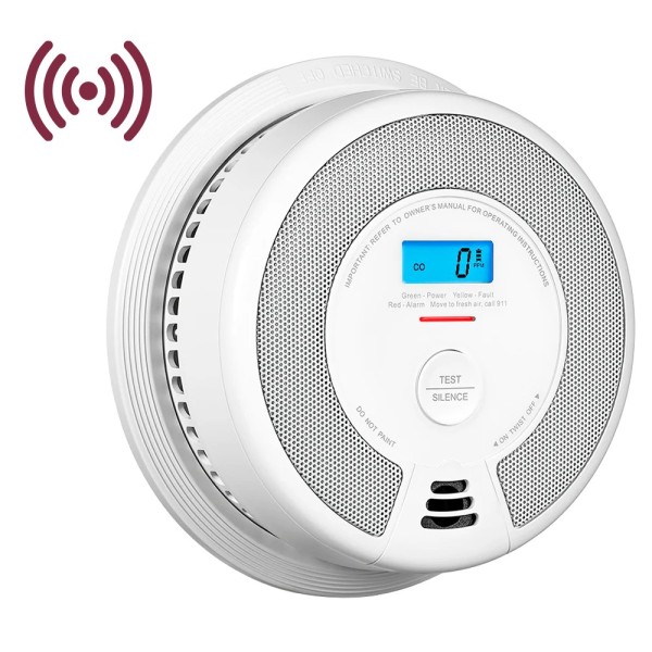 X-Sense SC07-W autônomo CO e detector de fumaça X-Sense - Permite conectar 24 Detectores de 24 RF 868MHz - Bateria Vida 10