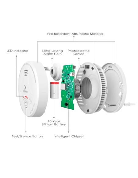 Detector de fumaça do Self-Sense X-Sense SD11 - Duração da bateria 10 anos - Indicador de luz de alarme - Alarme de som 8