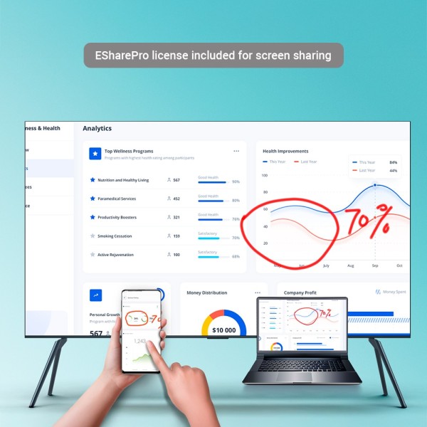 Safire SF-115x80 Monitor 115 "Apartamento gratuito - Operação 16/7 - Suporte à Parede - A