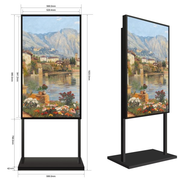 Kaufen SAFIRE SF-43WF-FB Standfußhalterung – kompatibel mit SF-43WF35-FHD – Höhe 1.820 mm (mit Monitor)