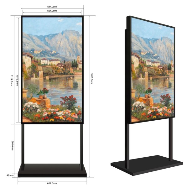 Kaufen SAFIRE SF-49WF-FB Standfußhalterung – kompatibel mit SF-49WF50-FHD – Höhe 1.816 mm (mit Monitor)
