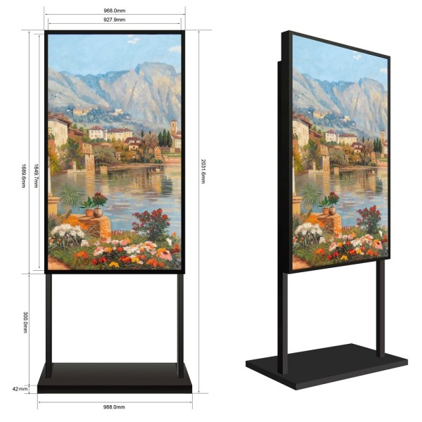 Acheter SAFIRE SF-75WF-FB Support de pied - Compatible avec SF-75WF50-4K - Hauteur 2 031 mm (avec moniteur)