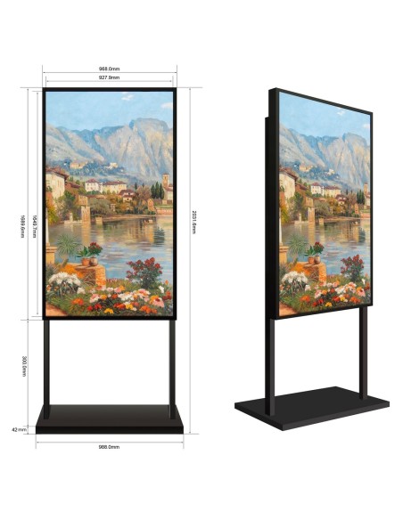 Acheter SAFIRE SF-75WF-FB Support de pied - Compatible avec SF-75WF50-4K - Hauteur 2 031 mm (avec moniteur)