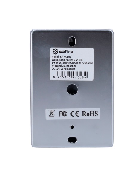 SIB SF-AC102-MF Controle de acesso autônomo - Acesso por cartão MF e PIN - Relé, Push and Ring Exit - Wiegand 26 - Cont