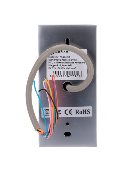 Sib SF-AC103-MF Controle de acesso autônomo - Acesso por cartão MF e PIN - Relé, Push and Ring Exit - Wiegand 26 - Cont
