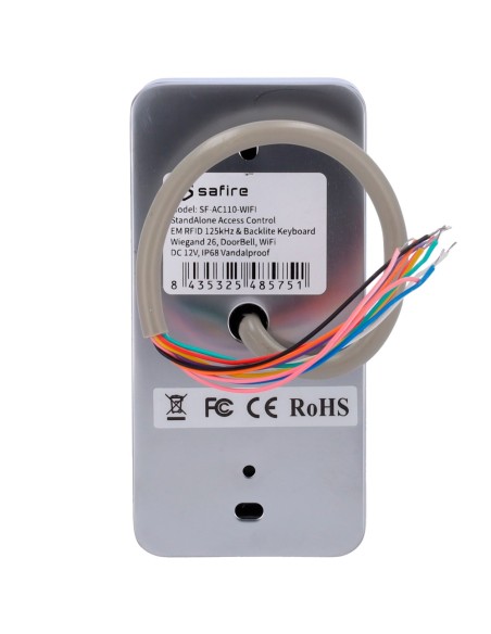 SIB SF-AC110-WIFI Controle de Acesso Autônomo - Em, Pin e Acesso ao Card App - Saída de Relé, Botão e Anel - Wiegand 26