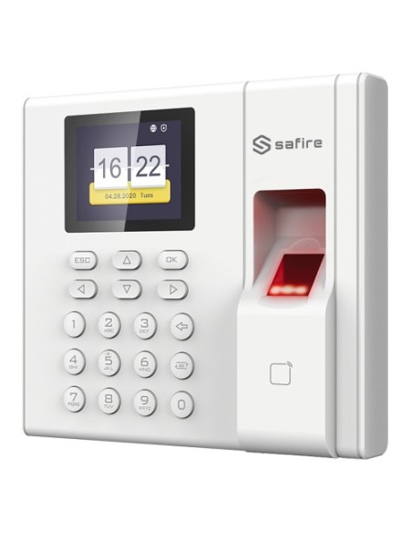 Safire SF-AC3002KMFD-IP-Bat Presença Controle - Pegada, Cartão MF e PIN - 1.000 usuários | 100.000 registros - TCP / IP, USB e