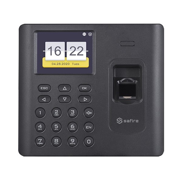 Safire SF-AC3012KEMD-IPW-B Controle de presença - Pegadas, em e Pin Card - 3.000 usuários | 100.000 registros - TCP / IP, Wi-Fi,