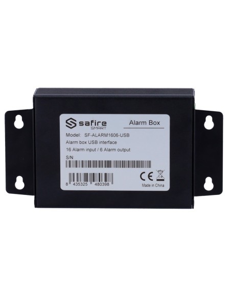 SAFIRE SMART SF-ALARME1606-USB SAFIRE SMART - Saídas de caixa de ingressação e alarme - 16 Entradas de alarme - 6 Saxadas de Rel