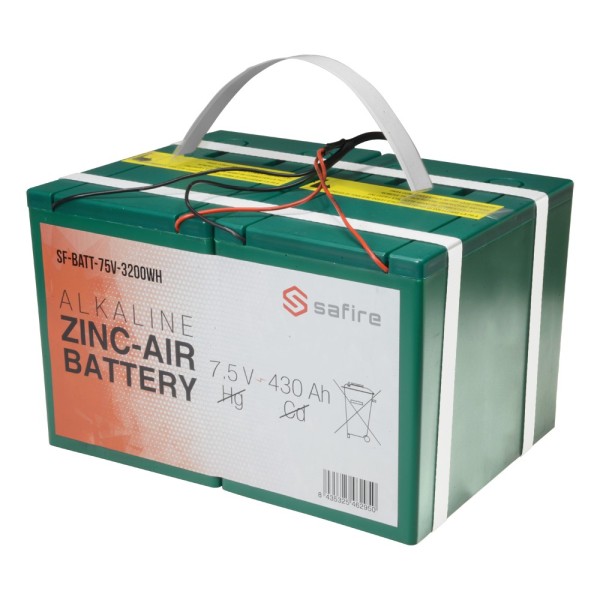 Safire SF-BATT-75V-3200WH Bateria Zinc-Air - Tensão 7.5 V / Capacidade 3200 Wh - Conector DC Triplo: Jack, Mini USB e Mobile - L