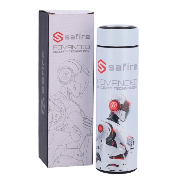 Safire SF-Bottle-robot Safire - Garrafa - cor branca - Anel selado - aço inoxidável 304