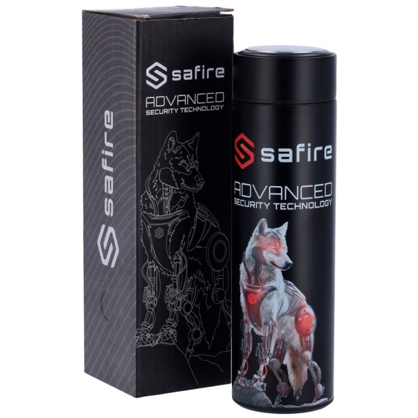 Comprar SAFIRE SF-BOTTLE-WOLF Safire - Botella - Color negro - Anillo de sellado - Acero inoxidable 304 SF-BOTTLE-WOLF