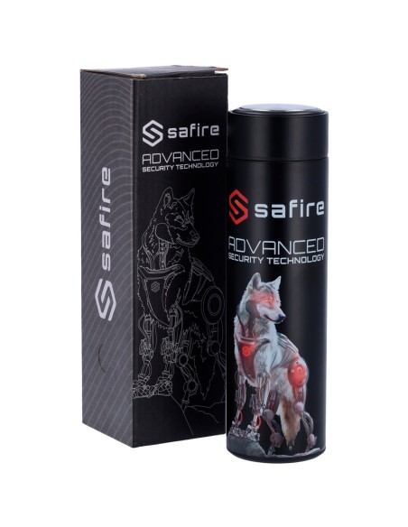 Comprar SAFIRE SF-BOTTLE-WOLF Safire - Botella - Color negro - Anillo de sellado - Acero inoxidable 304 SF-BOTTLE-WOLF