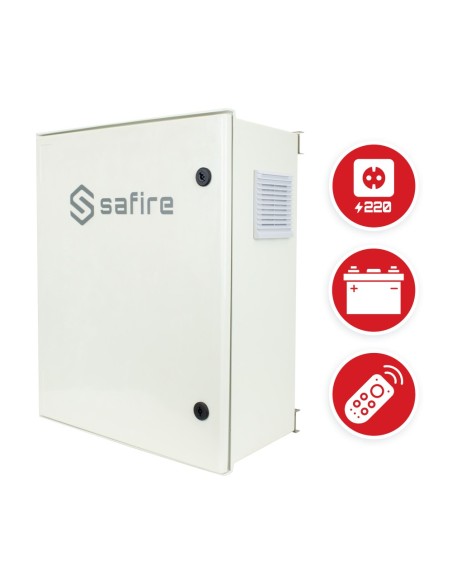 Comprar SAFIRE SF-BOX0812V-UPS-IP55 Safire - Armario de poliéster SMC - Dimensiones exteriores 60x50x23cm - Switch de 8 puerto