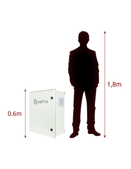 Comprar SAFIRE SF-BOX0812V-UPS-IP55 Safire - Armario de poliéster SMC - Dimensiones exteriores 60x50x23cm - Switch de 8 puerto