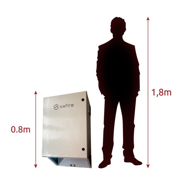 Safire SF-caixa08220-BMS-IP55 Poliéster Roupeiro Carga rápida para lâmpada - diferencial, magnetothermal e dimensões de extensão