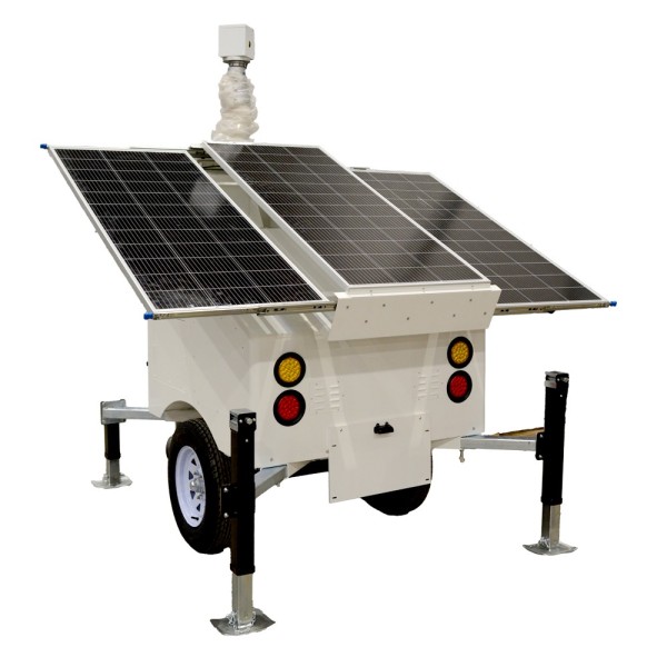 Kaufen SAFIRE SF-CCTVTRAILERPR07-2520WH Autonomer Stromversorgungsanhänger für CCTV – 3x120W Solarpanel – Lithiumbatterie LiF