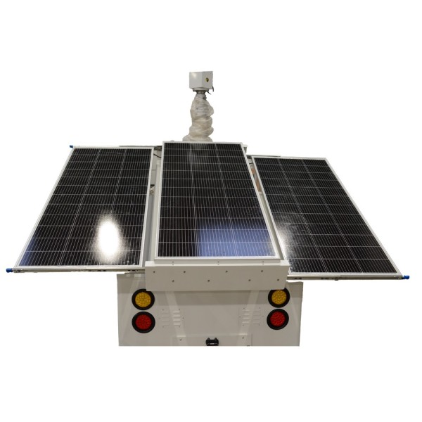 Kaufen SAFIRE SF-CCTVTRAILERPR07-2520WH Autonomer Stromversorgungsanhänger für CCTV – 3x120W Solarpanel – Lithiumbatterie LiF