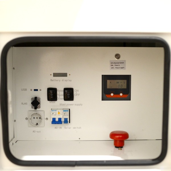 Kaufen SAFIRE SF-CCTVTRAILERPR07-2520WH Autonomer Stromversorgungsanhänger für CCTV – 3x120W Solarpanel – Lithiumbatterie LiF