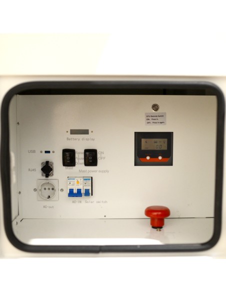 Safire SF-CCTVTrailerPr07-2520Wh Autônomo Autônomo Trailer para CCTV - Painel Solar 3x120W - Bateria de Lítio 2520W de Lítio