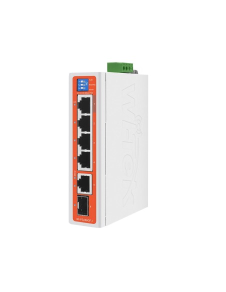 Wi-tek witek-0018n wi-ps206gf-i v2 switch rugerized poe 4 poe rápido + 1 rj45 gigabit + 1 sfp gigabit