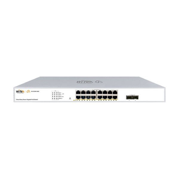 Wi-Tek Witek-0089N WI-PCS318GF V2 Switch PoE gerenciou 16 portas Gigabit Cloud