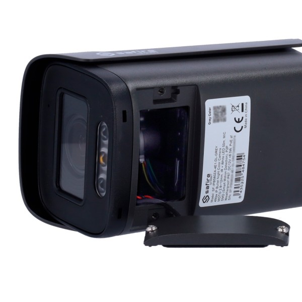 SAFIRE SMART SF-IPB580ZA-4E1-DL-Cinza Safire Smart - Bala de Câmera IP Gama E1 Inteligência Artificial - Resolução 4 Megapixel (