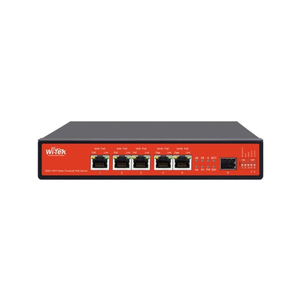 Wi-Tek Witek-0119 WI-PS306GF-UPS-15A V2 Switch Poe 5 PoE Gigabit + 1 SFP Gigabit