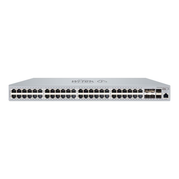 Wi-Tek Witek-0140 Wi-PCMS554F-L3 V2 Switch PoE + Managerable L3 de 48 portas Gigabit