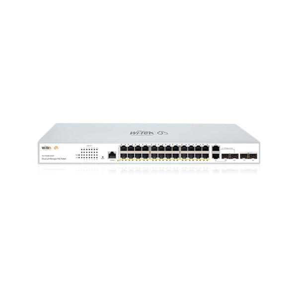 Wi-Tek Witek-0151 Wi-PCMS328GF V2 Switch L2 + PoE Gigabit Gerente em Cloud