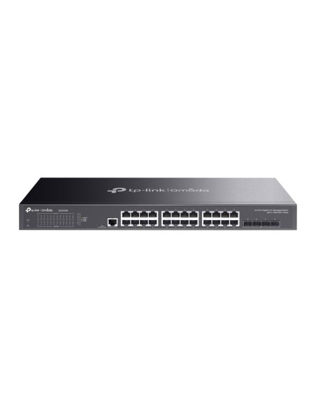 Acheter le switch L2+ TP-LINK TPLINK-057 avec 24 ports RJ45 Gigabit et 4 ports SFP+ 10 Gigabit.