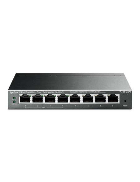 TP-link tplink-106 tl-sg108pe switch poe + gigabit fácil inteligente de 8 portas com 4 PoE +