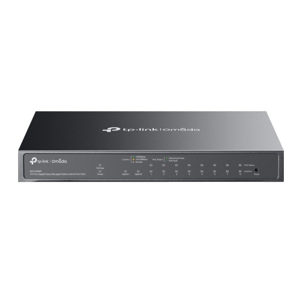 TP-Link TPLink-135 ES210GMP Switch Gigabit Easy Gerenciou 10 portas com 8 PoE + e 1 SFP COMBO