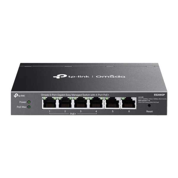 TP-link tplink-136 ES206GP Switch Gigak Fácil 6 Portas com 4 PoE +