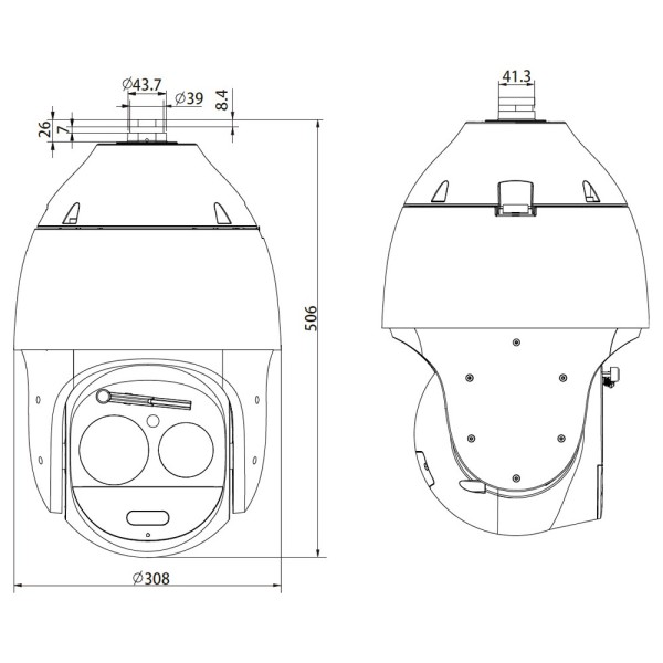 Safire SF-IPSD63NA-4Y-L500 Safire Dome Motorizada - 1 / 1.8 & OT Progressive Scan CMOS - Zoom óptico 63x e iluminação a laser Ha