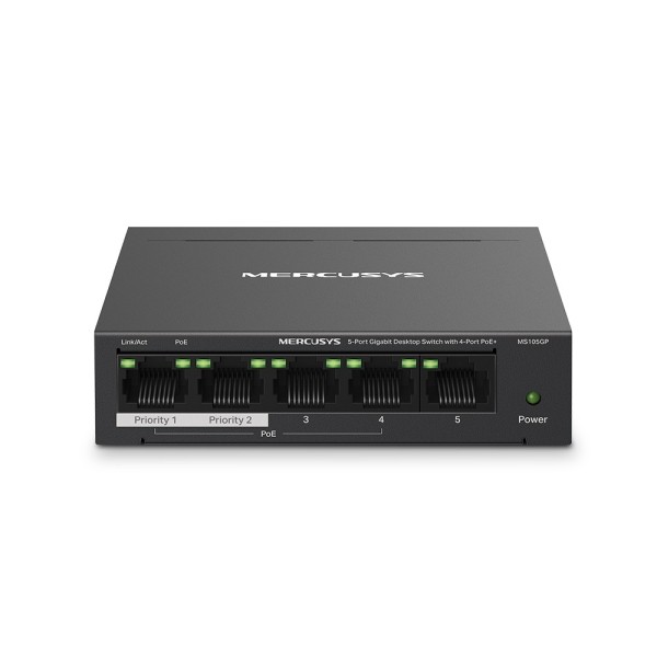 TP-Link Tplink-201 MS105GP Switch Gigabit de 5 portas Mercuses com 4 portas PoE +