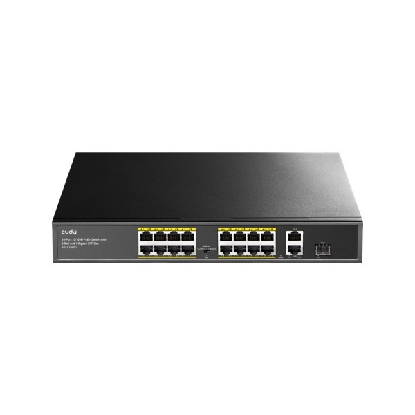 Cudey Cudy-97 FS1018PS1 Switch PoE + 16 portas 10 / 100m com 2 uplinks Gigabit e 1 sfp