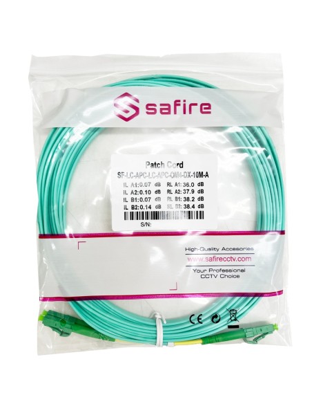 Acheter SAFIRE SF-LC-APC-LC-APC-OM4-DX-10M-A Cordon de raccordement à fibre optique - Fibra multimode OM4 - Connecteur LC APC du