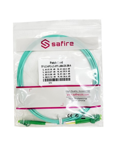 Comprar SAFIRE SF-LC-APC-LC-APC-OM4-DX-3M-A Cable de conexión de fibra óptica - Fibra multimodo OM4 - Conector LC APC dúplex - L
